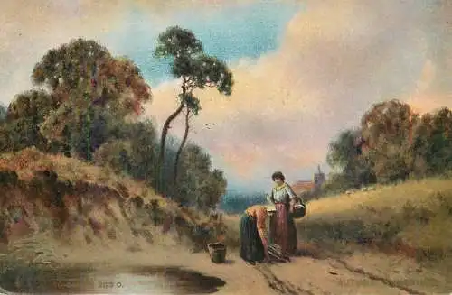 Rural scene vintage postcard
