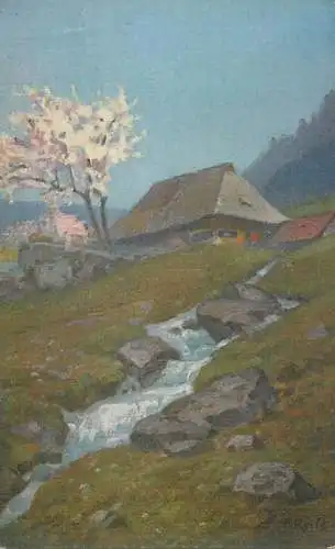 Germany Fruhling im Schwarzwald Fr. Heiss signed painting
