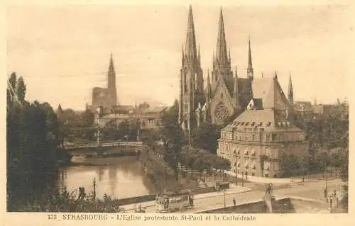 France Strasbourg Eglise Protestante St Paul & la Cathedrale