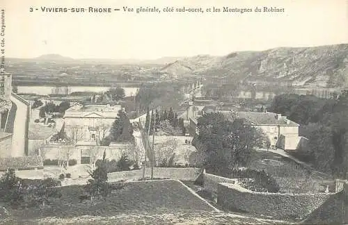 France Viviers sur Rhone vue generale & les Montagnes du Robinet