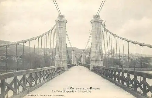 France Viviers sur Rhone Le Pont Suspendu