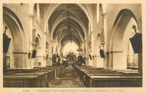 France Villeneuve l'Archeveque (Yonne) L'eglise vue interieure