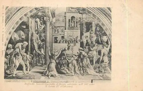 Incendio di Borgo avvennto nell' 847 sotto S. Leone IV (Vaticano) Raffaello Sanzio artwork