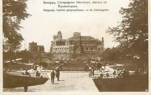 Belgrade institut geographique geography institute photographic postcard