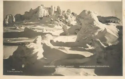 Poland Krkonose winter scenic landscape photographic postcard