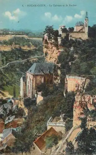 France Rocamadour (Lot) Le Chateau et le Rocher