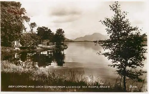 Scotland Ben Lomond and Loch Lomond from Lochside Tea Rooms