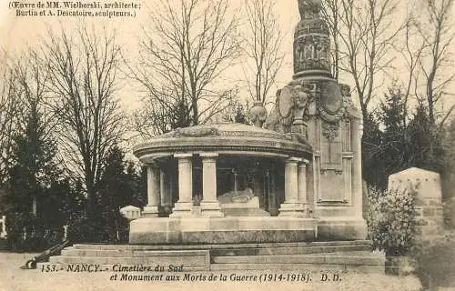 France Nancy (Meurthe et Moselle) Cimitiere du Sud & Monument aux Morts de la Guerre 1914-1918