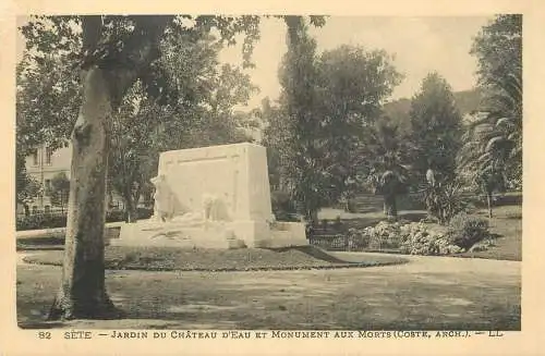 France Sete (Herault) Jardin du Chateau et Monument aux Morts