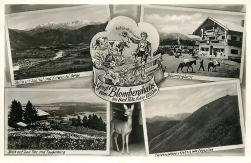 Germany Gruss vom Blomberghaus bei Bad Tolz multi view souvenir