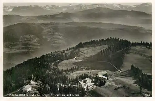 Austria Pfander bei Bregenz (Bodensee) mit Alpen aerial view