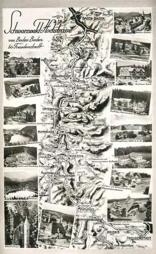 Germany Schwarzwald-Hochstrasse von Baden-Baden bis Freundstadt map & several sites