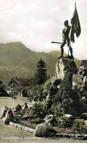 Germany Kochel/Oberbayern Schmied von Kochel-Denkmal u. Jochberg