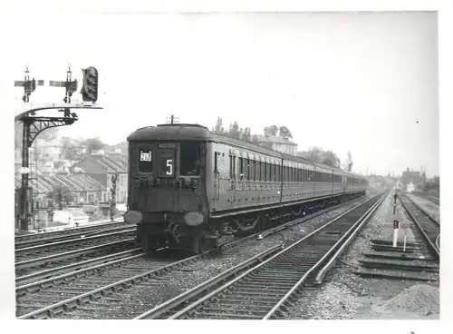 British railroad surface transport photographic print Pamlin 1960 Croydon 12 x 16 cm early train