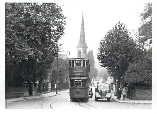 British railroad surface public transport photographic print Pamlin 1960 Croydon 12 x 16 cm early tramway