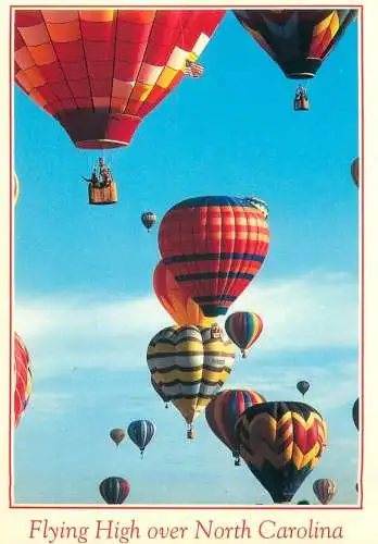 Hot Air Balloons flying high over North Carolina postcard