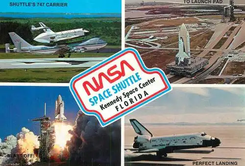 A4510 NASA Space Shuttle Kennedy Space Center Florida multi viesx postcard