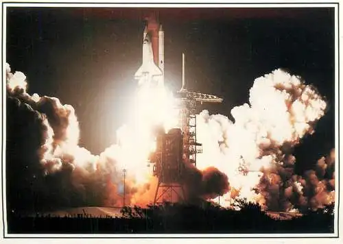 A4510 NASA photo postcard space shuttle launch
