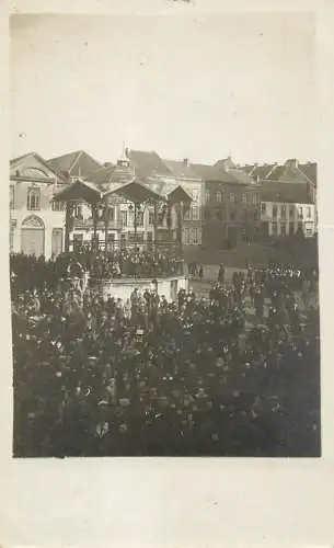 Topographical place to identify people procession real photo