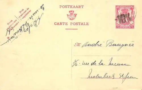 Belgium personal letter 1945