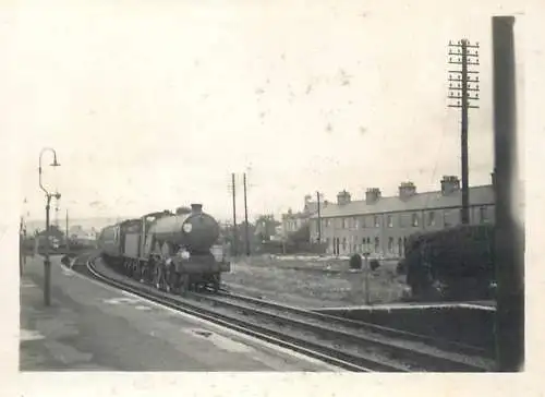Photograph ca. 6 x 9 cm railroad early locomotive Newhaven