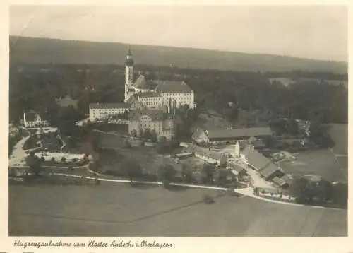 Germany Kloster Andechs Oberbayern aerial view
