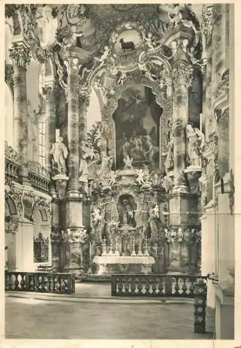 Germany Die Wies Wallfahrtskirche des Pramonstratenserklosters Steingaden Inneres Hochaltar & Obereraltar