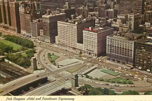 USA Chicago IL Pick Congress Hotel & Eisenhower Expressway