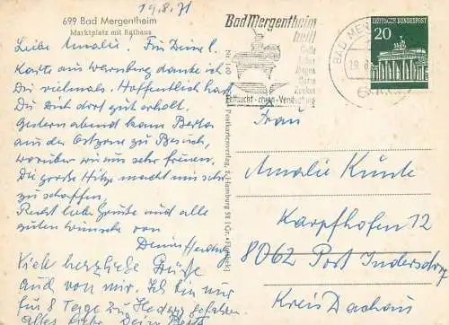 Germany Bad Mergentheim Marktplatz mit Rathaus