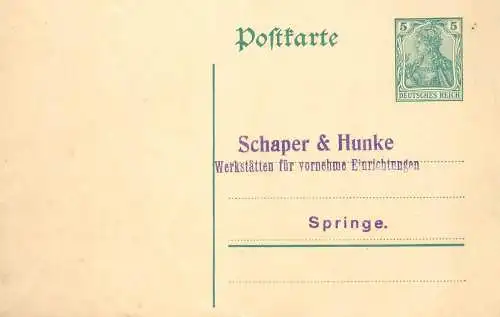 Schaper & Hunke Deutsches Reich Postkarte