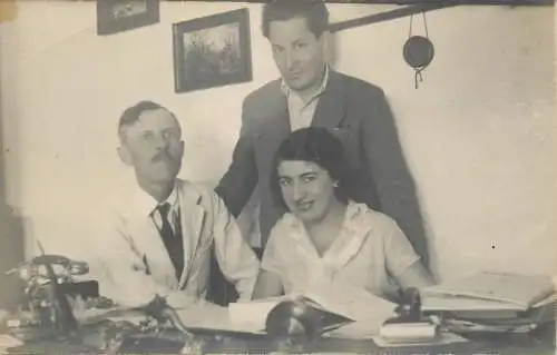 Photographic souvenir postcard office telephone