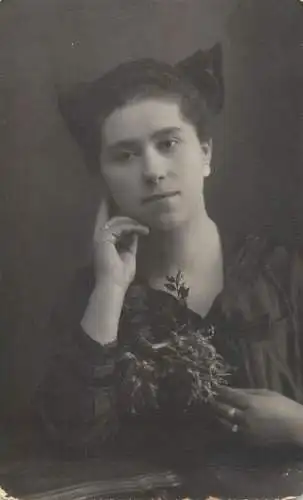 Souvenir photographic postcard young lady portrait