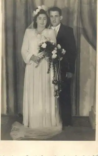 Romnaia wedding souvenir photographic postcard Kolozsvar 1949