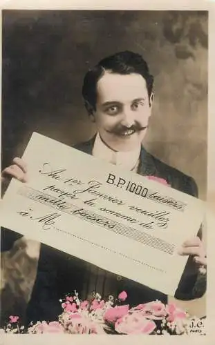Fancy man greetings postcard France
