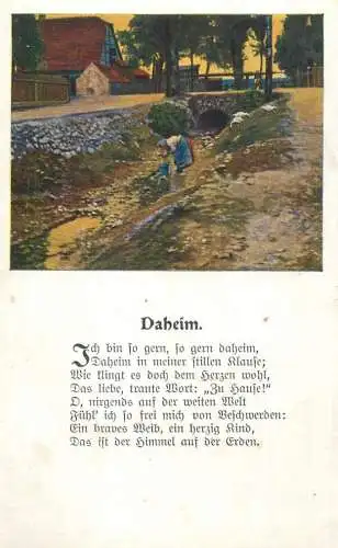 AK Daheim, Ich bin so gern daheim, Feldpost 1917 artwork