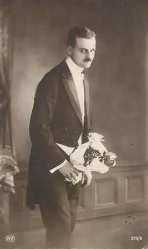 Fancy card elegant man portrait greetings