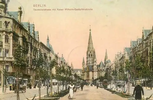 Germany Berlin Tauenzienstrasse mit Kaiser Wilhelm-Gedachtniskirche