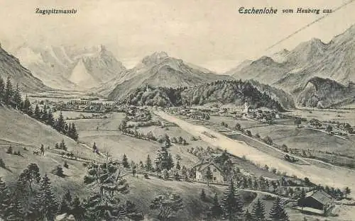 Germany Zugspitzmassiv Eschenlohe vom Heuberg aus