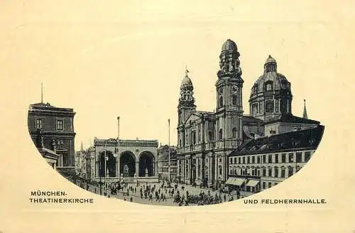 Germany Munchen Theatinerkirche und Feldernhalle