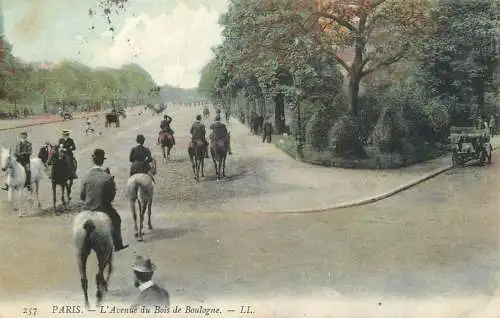 France Paris Bois de Boulogne Avenue riding types and scenes