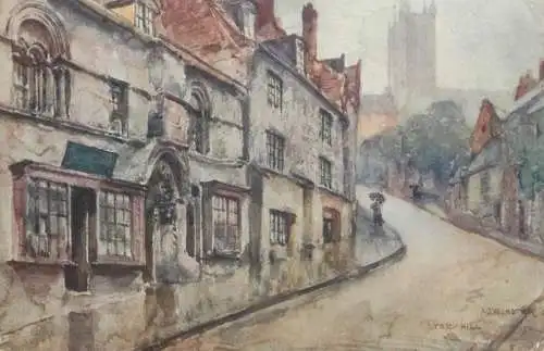 England Lincoln Steep Hill J.W Ruddock signed artwork