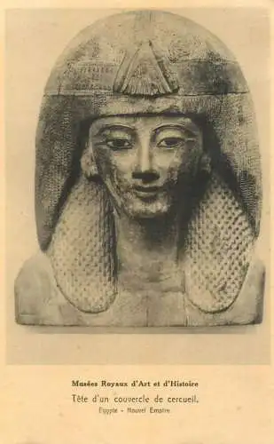Egypt New Empire Antique sculpture head of a coffin lid
