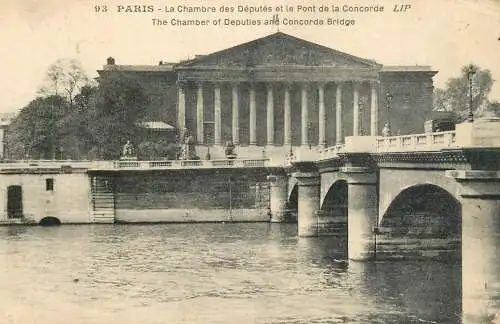 France Paris La Chambre des Deputes & Pont de la Concorde