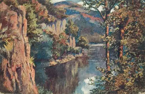 Picturesque natural landscape signed artwork place to identify