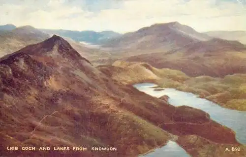 Wales Crib Goch & Lakes from Snowdon