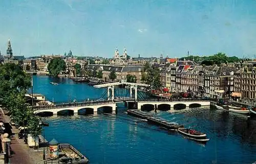 Netherlands Amsterdam Meagre bridge across the Amstel