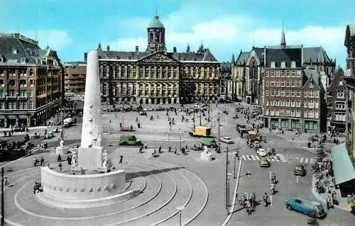 Netherlands Amsterdam Dam with Royal Palace & National Monument