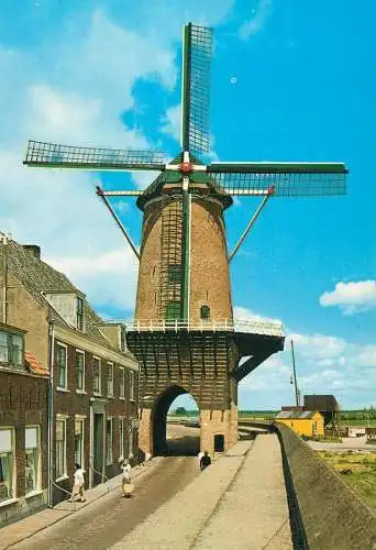 Netherlands Wijk bij Duurstede Rijn een Lek Korenmolen