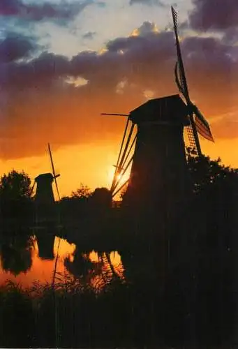 Netherlands Kinderdijk Molens night view