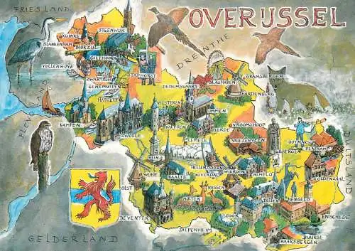 Netherlands Overijssel map souvenir